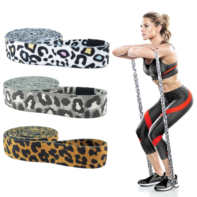 

New Custom Logo fabric pull up Gym cotton resistance Long Loop Exercise Bands, Customized color