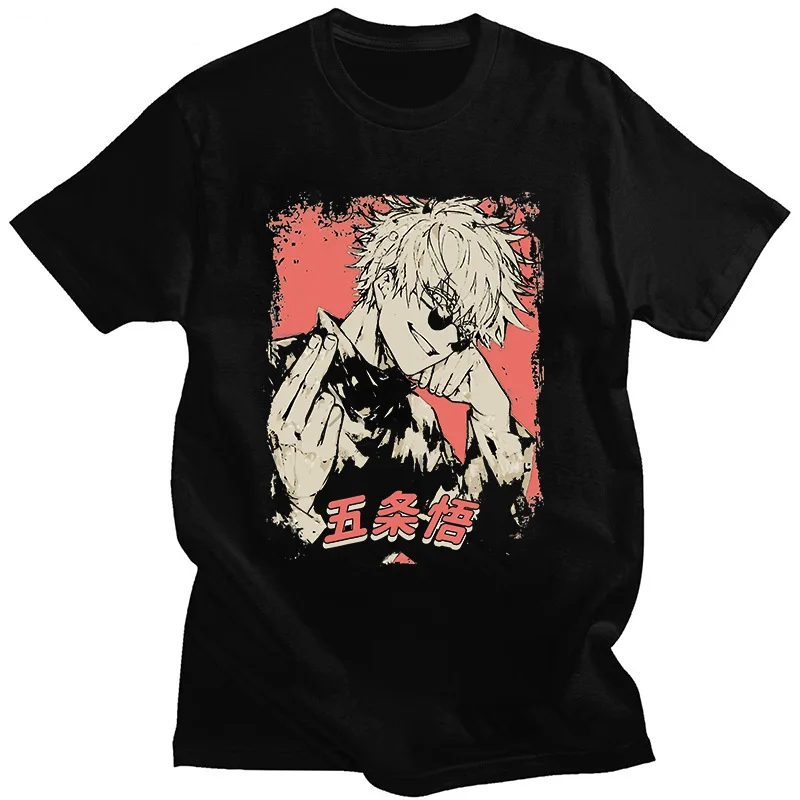 

Jujutsu Kaisen Anime shirt summer black cotton men's short-sleeved round neck printed T-shirt clothes