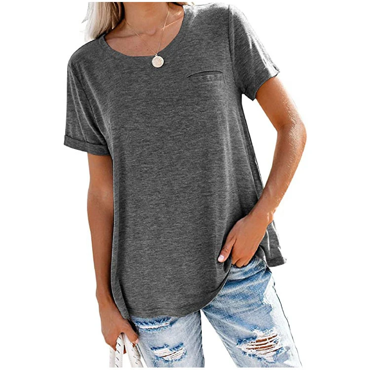 

Amazon's hot sale new short-sleeved solid-color T-shirt tops
