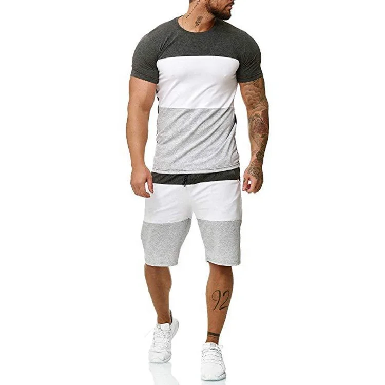 

LW-New arrivals fitness gym shirt and shorts set for men, As picture or customized make