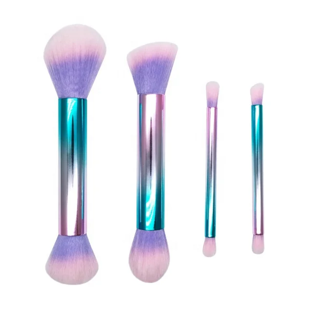 

High End Two Sides Customized Foundation Makeup Tools Dual Ends Makeup Brush, Purple