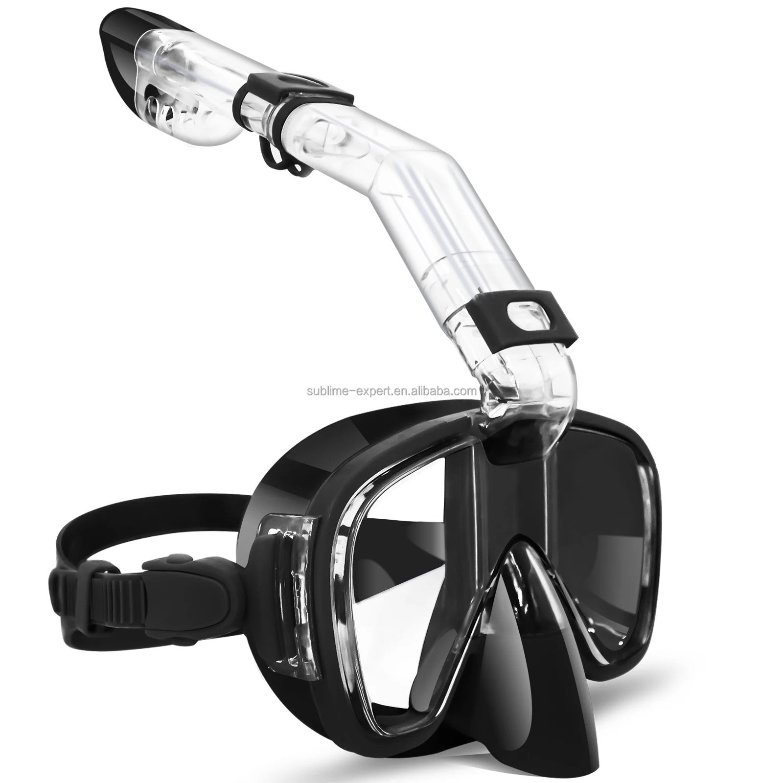 

Snorkel Tube Mask 2 in 1 Diving Set 180 View Half Face Scuba Snorkel Diving Mask for Kid Adult With Camera Holder Anti-Fog Mask, Blue red black green etc 9 colors available