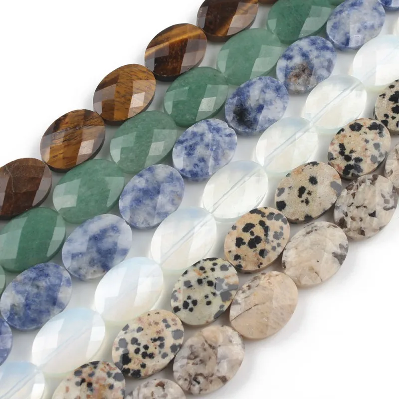 

Wholesale 13*18mm Oval Shape Stone Beads Faceted Loose Spacer Beads For Jewelry Making DIY