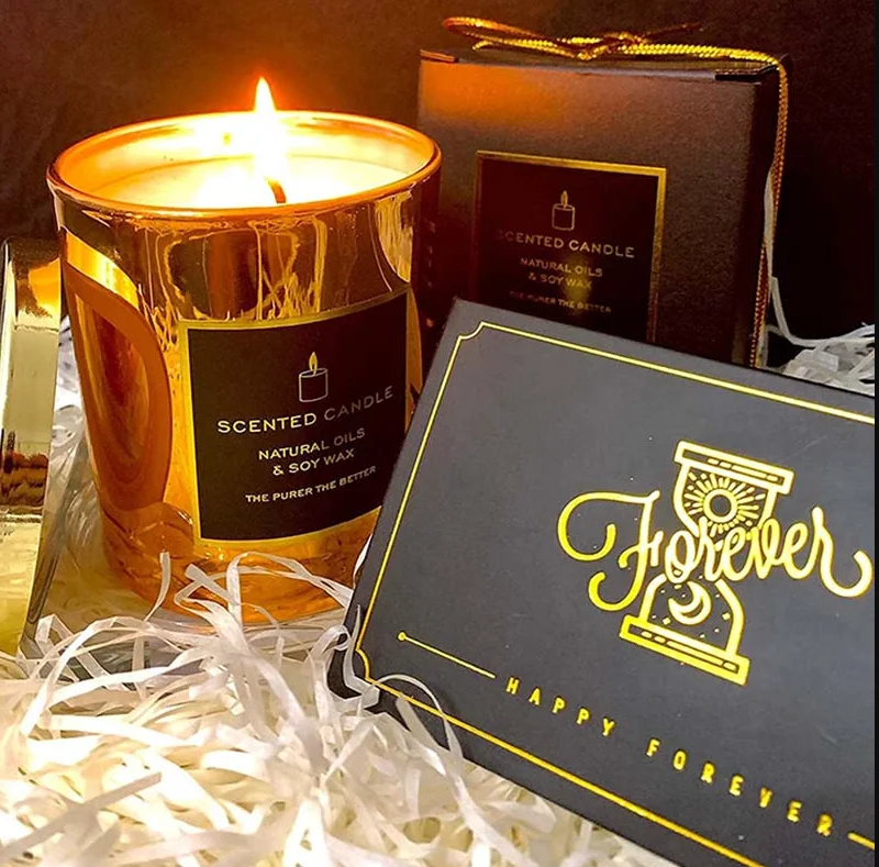

Hot sale Luxury Gold Jar Soy Wax Candle Handmade Scented Candles Custom Private Label scented candle Gift Set