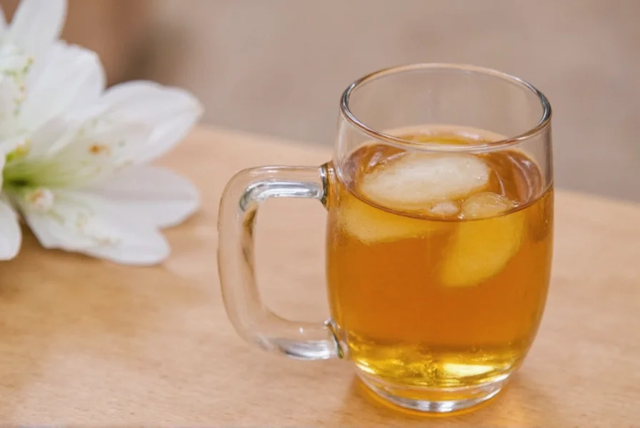 Fresh ginger root next to ginger ale bottle showing comparison of actual ginger content