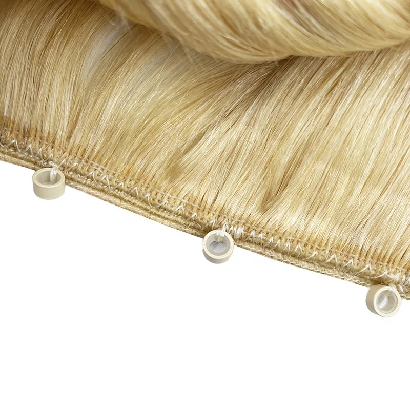 

New Wholesale European Straight Natural Brown 613 Blond Virgin Micro Beads Weft Hair Extensions