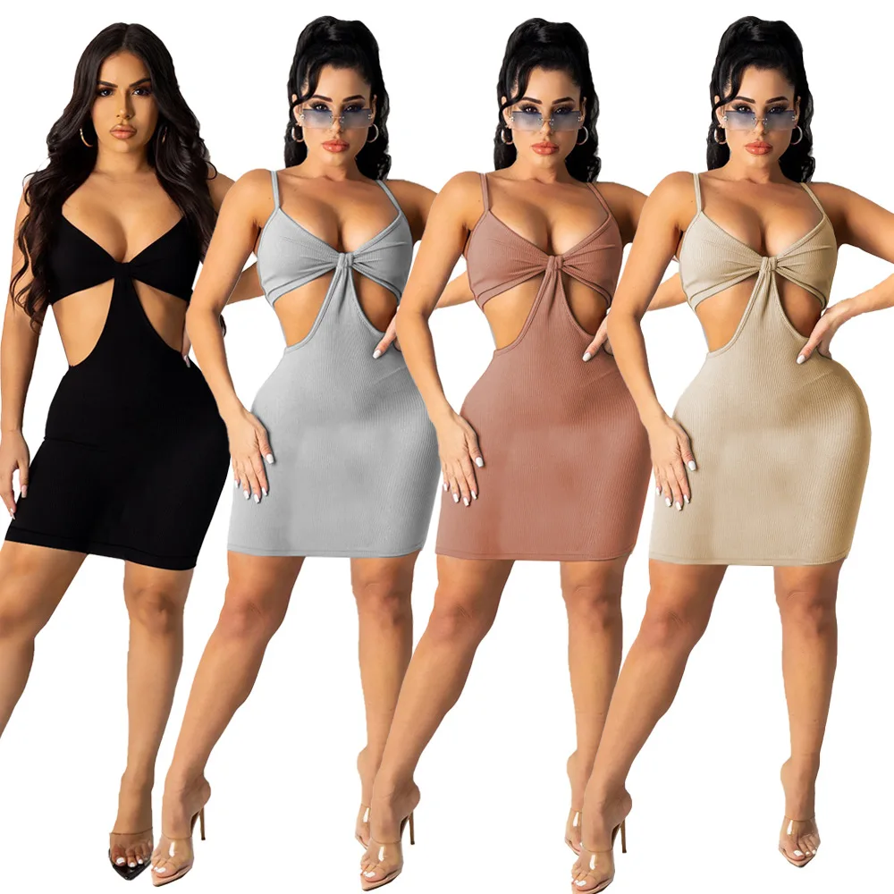 

Summer Plus Size Sexy Dresses Women Clothing Casual Sleeveless Tight Girls Skirt Hollowing Dress Short Skirt Slip, Pink,blue