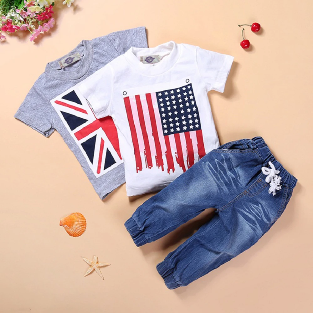 

children boutique clothes red shirt jean pant suit outfit bib overall children clothing set toddler boy clothing set, As picture