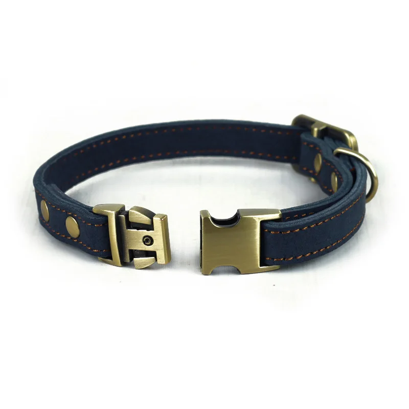 

Factory Direct Sale Leather Dog Collar Handmade Dog Collar With 100% Genuine Leather, As shown