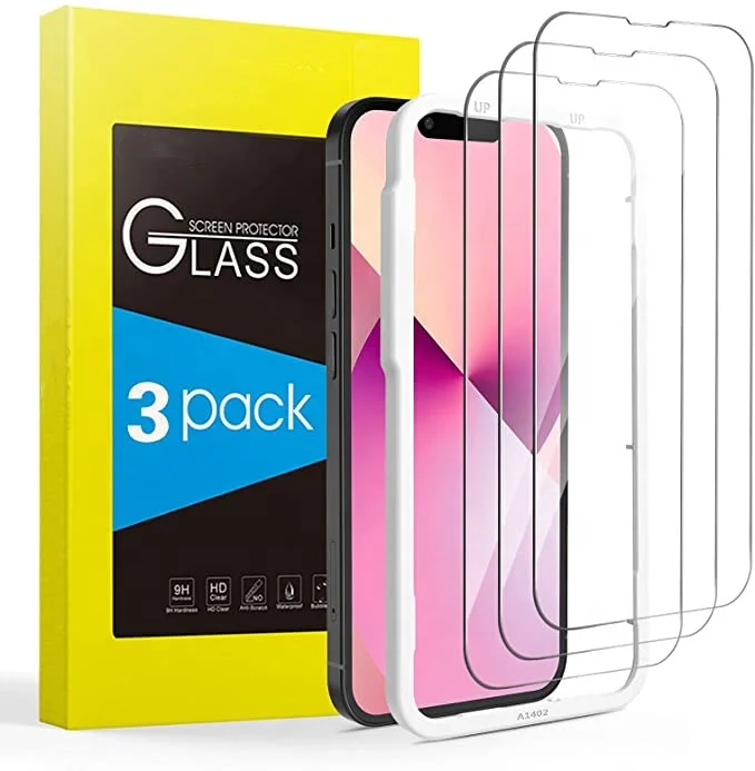 

Amazon Hot Selling 3 Packs Anti Break Installation Kit 9D Premium Tempered Glass Screen Protector for iPhone 13 Pro Max Glass