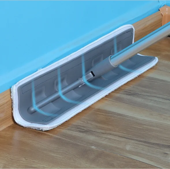 

2020 New design Microfiber Cleaning easy dust flat floor mop with alimum pole, Gray