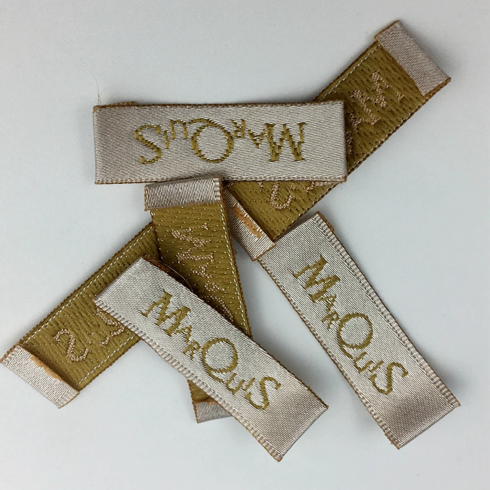 

Customized Garment Labels Organic Cotton Woven Labels Satin Woven Labels with Logo for Garment, Custom