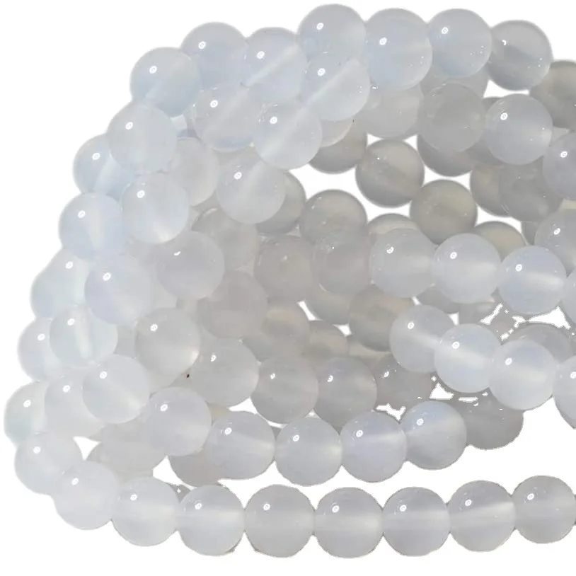 

8mm Smooth Surface White Onyx Agate Jade Beads Loose Beads Stone