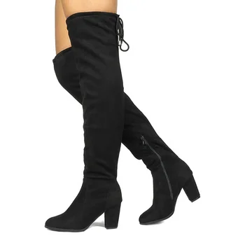 ladies stretch knee high boots