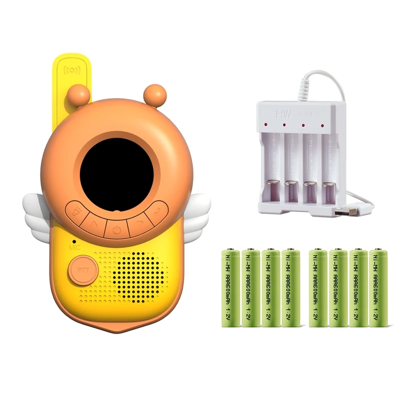 

KOOOL 3KM Long Range Rechargeable Interphone Educational Interactive Kids Walkie Talkie, Orange+ pink