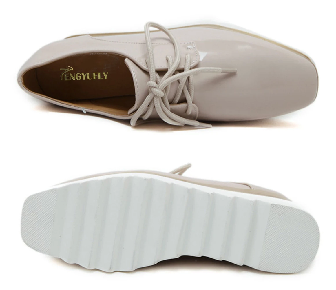

New design fashionable and comfortable lace-up oxford shoes woman, Black beige