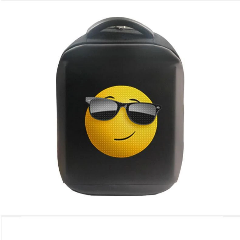 

Suppliers led cycling backpack wifi version clear app panel control light multi-function digital computer LED backpacks, Black