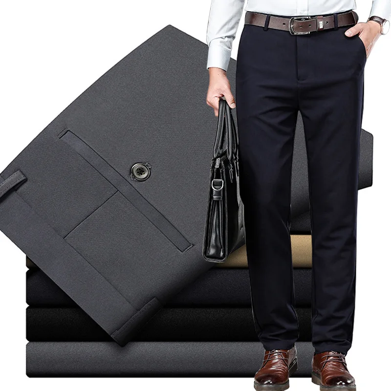 

Ivy70010M 2020 Wholesale Dress Winter Men Trousers Business Slim Fit Stretch Casua Formal Suit Pants, As pic