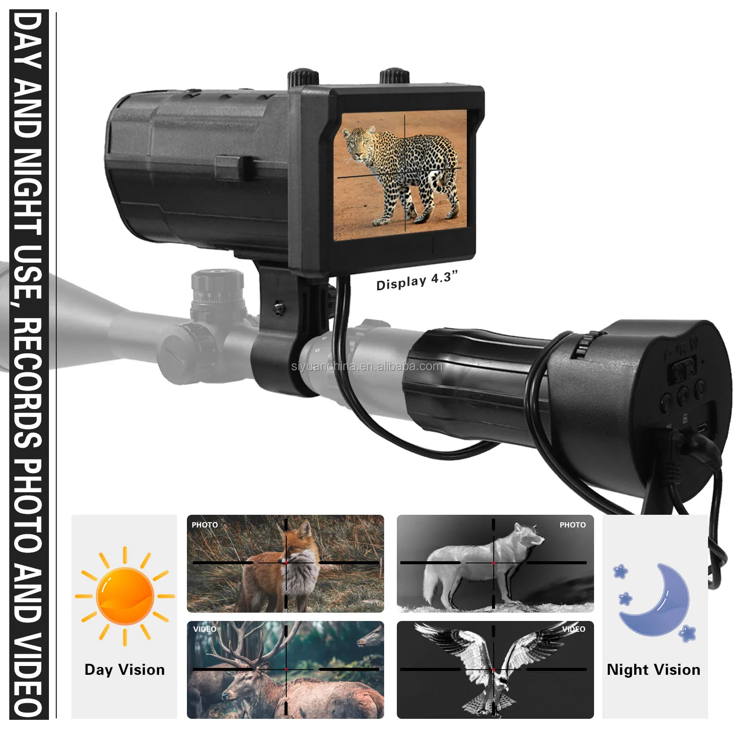 
Bestguarder Scope-mounted 940NM Digital Night Vision System with Video Recording and photo taking function 
