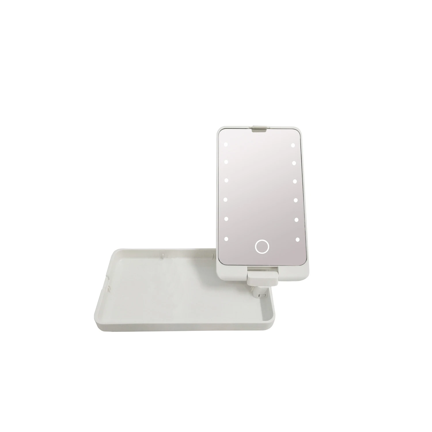 

360 Degree rotational folded pocket LED lighted Cosmetic mirror kit travel LED light vanity mirror, Black white pink