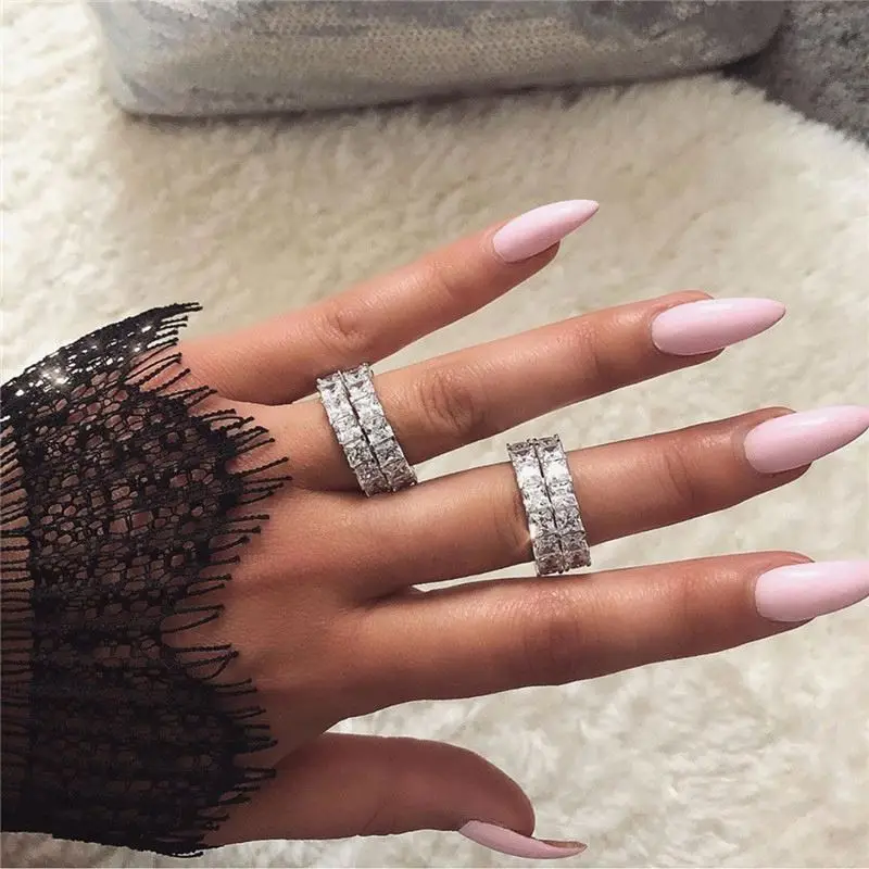

New Arrival Double Ring Box Jewelry Geometric Ring Jewelry, Silver