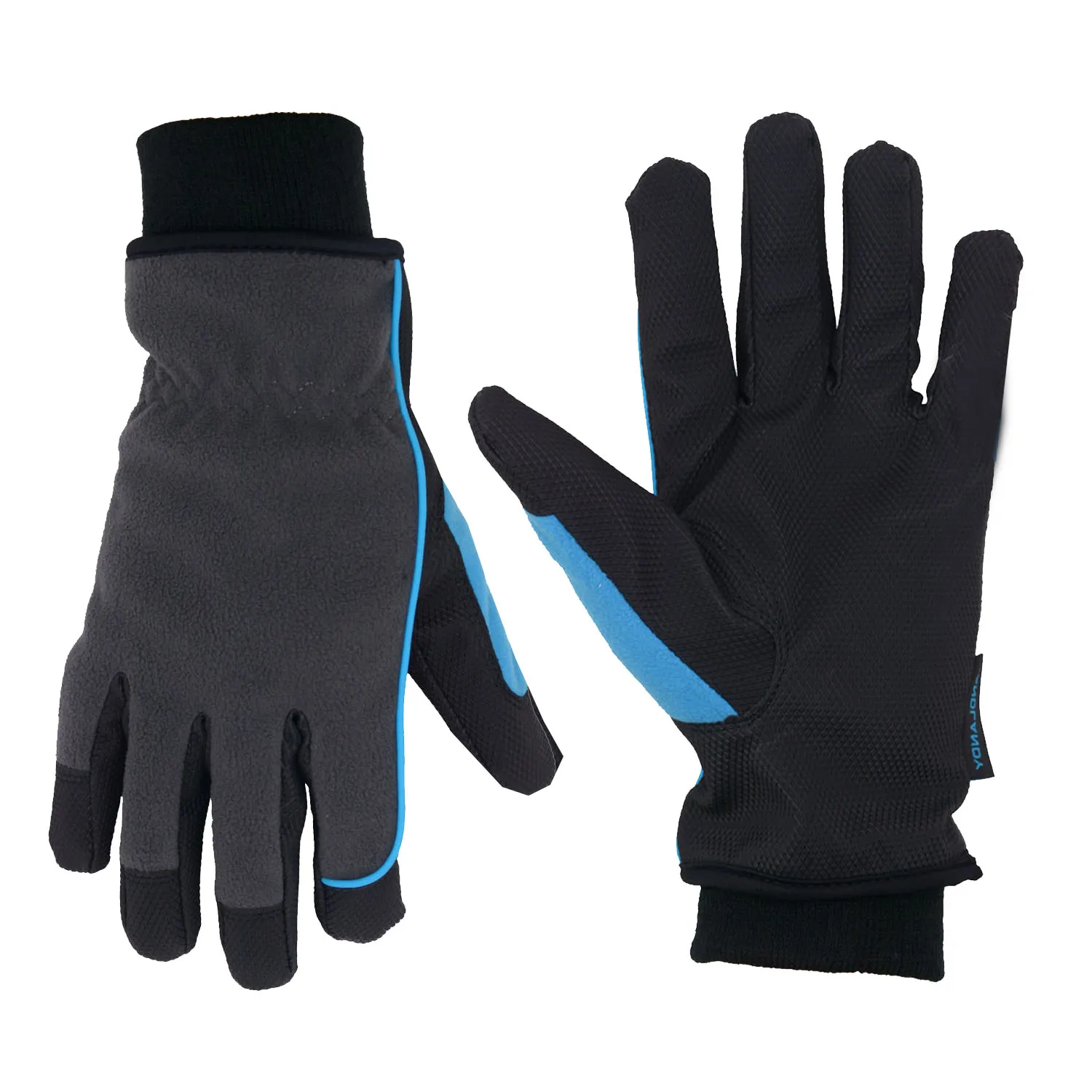 

HANDLANDY Thermal Cold Weather Sport Work Ski Waterproof Warm Heated Touch Screen Men Winter Gloves For Outdoor, Blue/any customized color