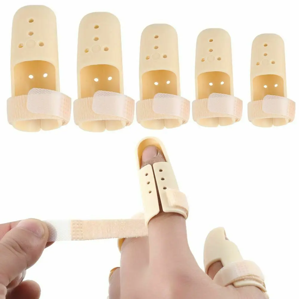 

Plastic Adjustable Hand Finger Splints Support Brace Mallet Splint For Broken Finger Joint Fracture, White