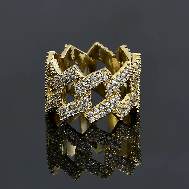 

Hiphop gold plating Men's diamond ring cuban ring