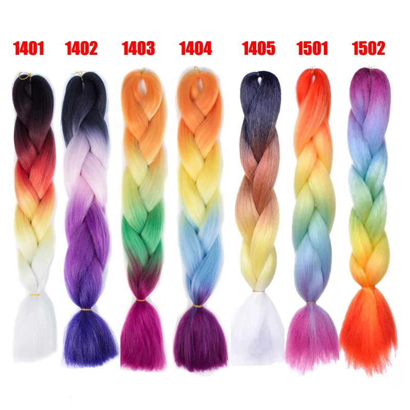 

Hot 24Inch 100grams cheap synthetic hair high temperature fiber jumbo braiding ombre hair attachment for braids