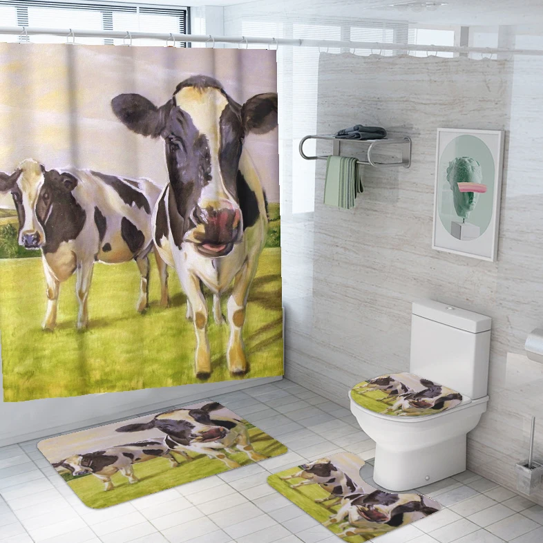 

Cow Print Design Customizable Shower Curtain Fabric Polyester Shower Curtain