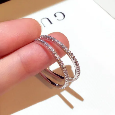 

New Fashion Women Exaggerated Rhinestone Circle Hoop Earrings Jewelry, Picture shows