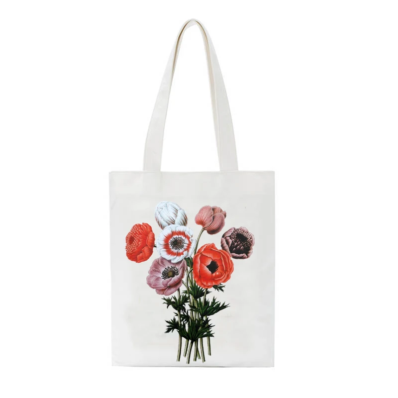 

Custom Reusable Shopping Bag Fashion Custom Women Canvas Tote Bag Printing Art bolsa de compras Handle Eco Shopper Shoulder Bags