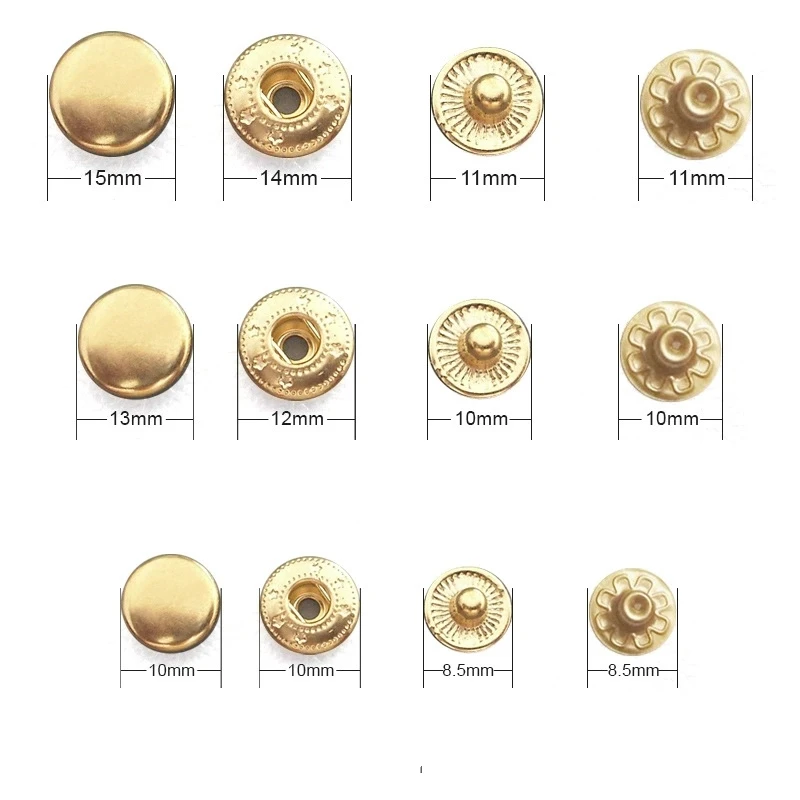 Wholesale Custom Different Sizes Round Brass Silver Metal Snap Buttons ...