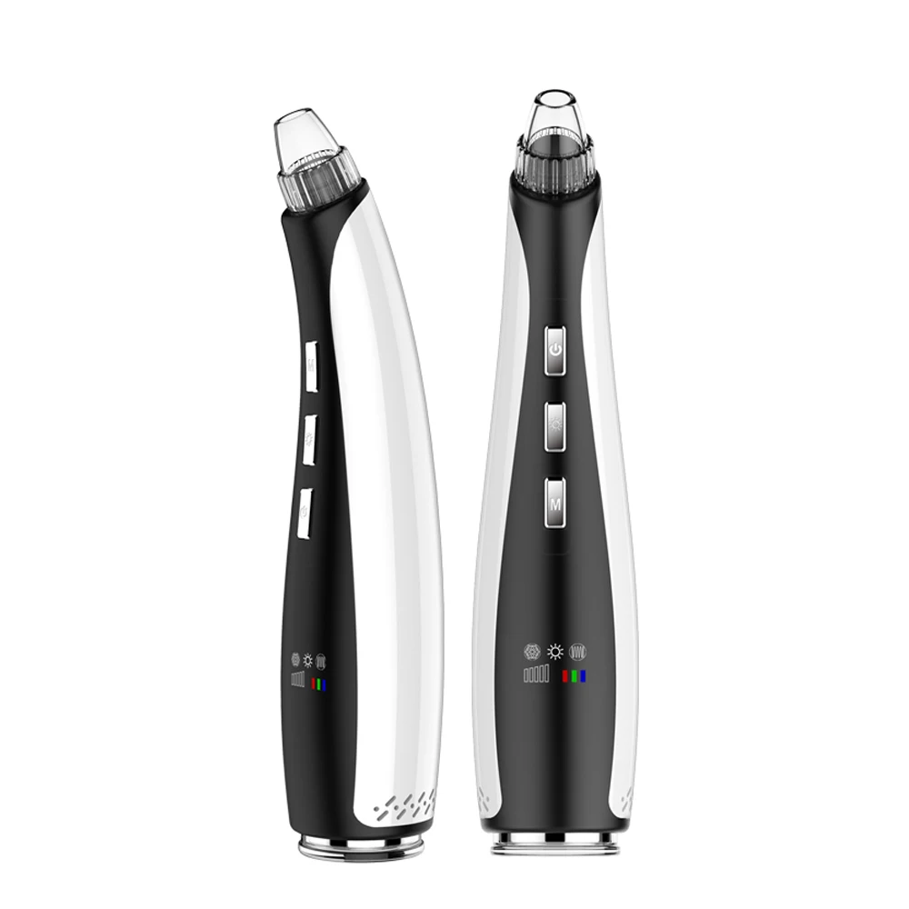 

High End Hot Selling 8 In 1 Hot Cold 5Gear Pore Facial Callus Led Phototherapy Skin Acne Home Usb Rechargeable Blackhead Remover