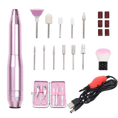 

Nail Drill Electric Nail File Acrylic Professional Acrylic Nails Kit Efile Drills with Clippers File Accessories Art Polishing, Purple
