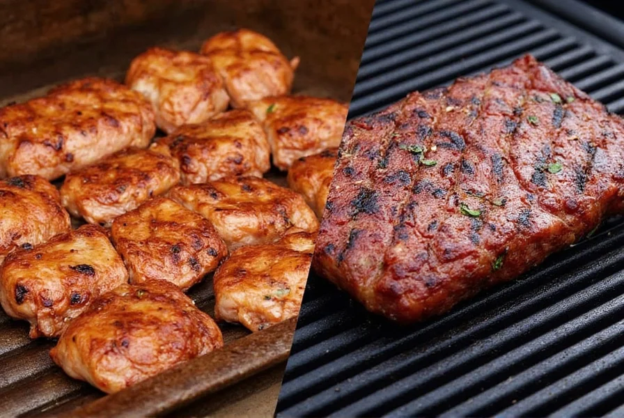 Comparison of grilled and barbecue meats