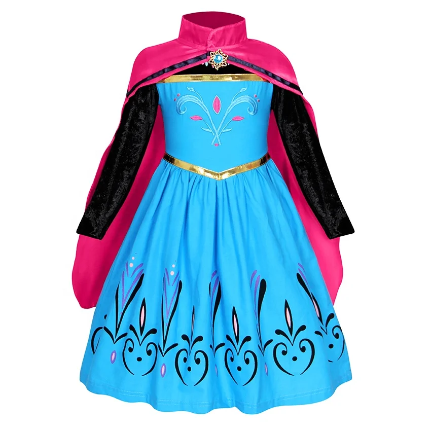 

Elsa Princess Dress Toddler Girls Costumes Kids Birthday Party Cosplay Clothing Child Up with Cape Coronation Outfits sets Hots