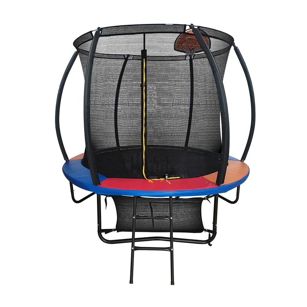 

Kids Big Jumping Fitness Trampoline Backyard 8 Foot Round Trampoline With Enclosure Child Trampoline