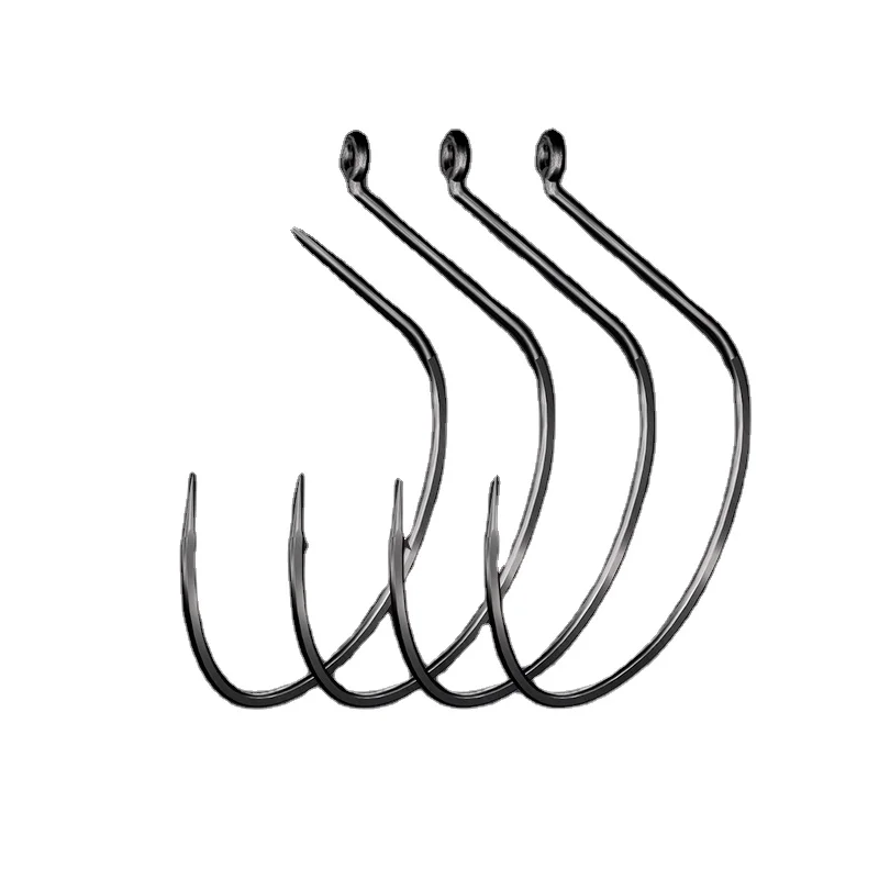 

Fishing Hook Wacky High Quality Carbon Steel Hot Selling Fresh Saltwater Treble Hooks Single Fishing Hooks, 2 colors