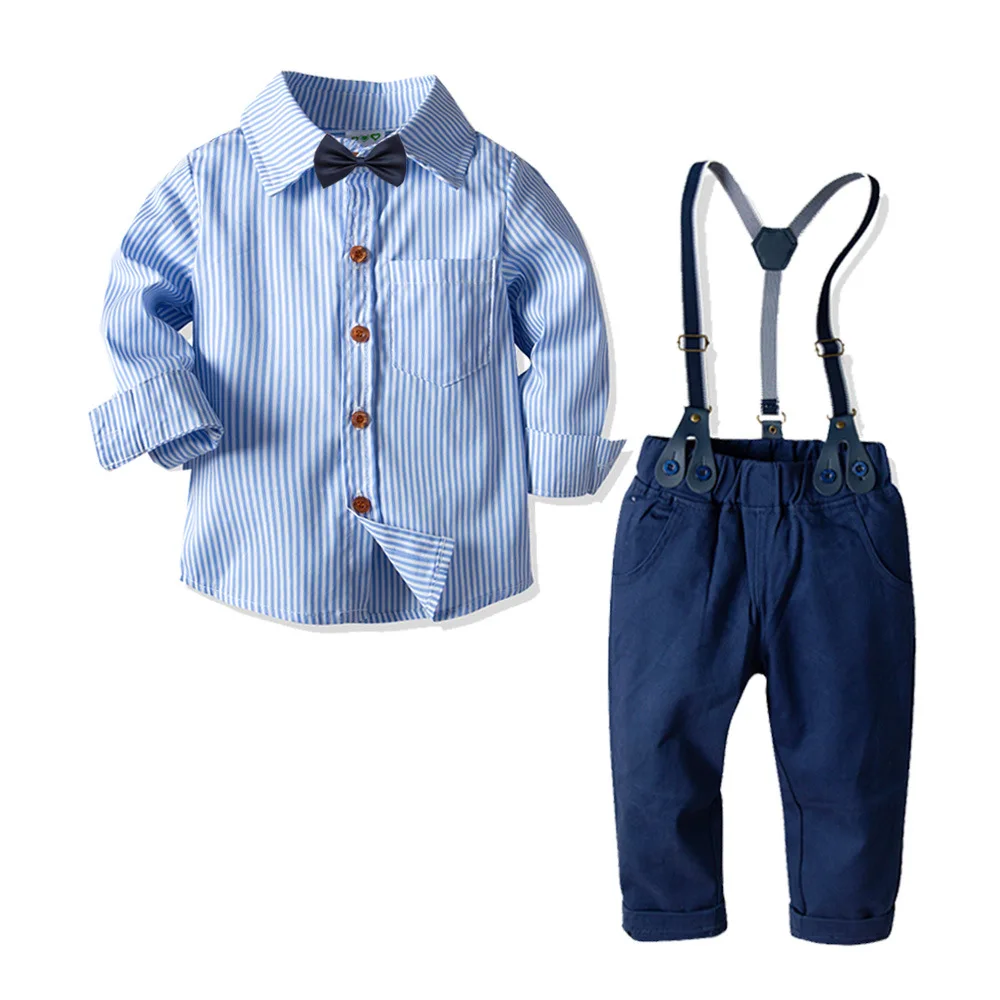 

Factory Wholesale Handsome Children Clothes 1-7Y Wear Long Sleeves Shirts + Pants 2pcs A Set 20V011, As picture
