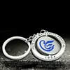 Custom your logo spin metal Keychain soft enamel keyring