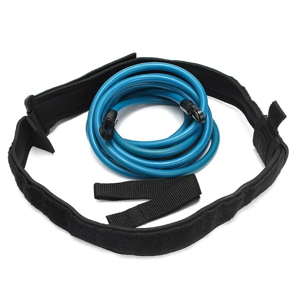 

Adult Kids Swimming Bungee Exerciser Leash Mesh Pocket Safety Adjustable Swim Training Resistance Belt, Yellow;blue