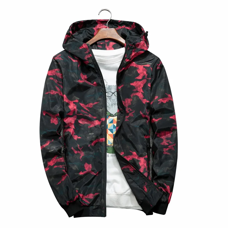 

wholesale plus size camouflage bomber zipper up jacket red men's jacket and coat