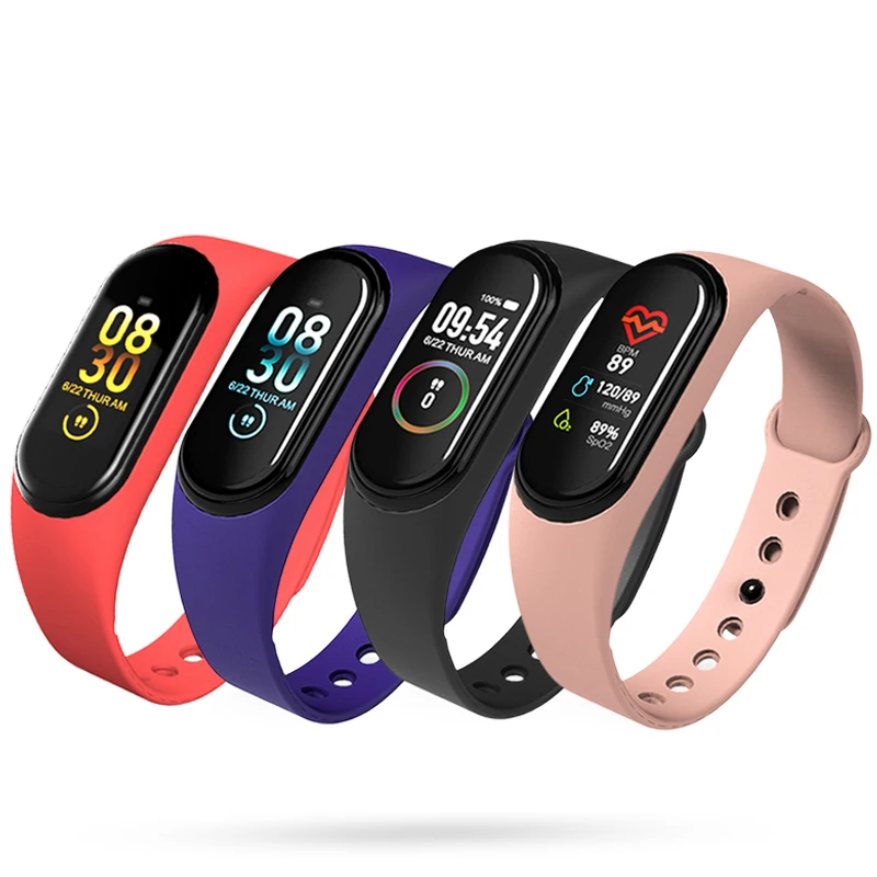 

M4 Sports Fitness Smartwatch Reloj Inteligent Pro Smartband Band Bracelet M4 Smart Watch, Red blue black