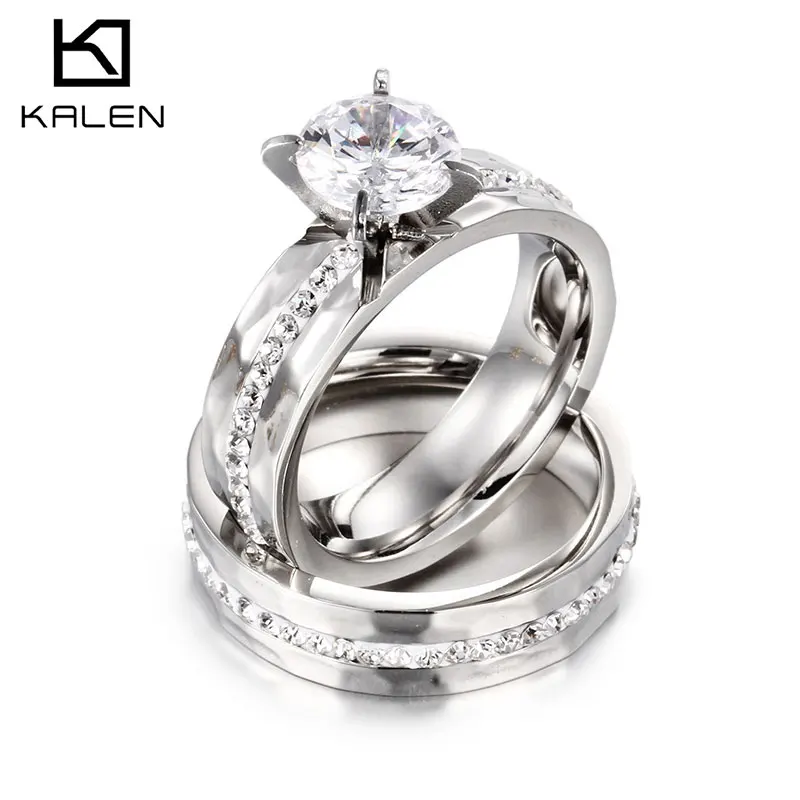 

Fashion Rings Jewelry Women Gemstone Zircon Wedding Engagement Rings, Silver/gold