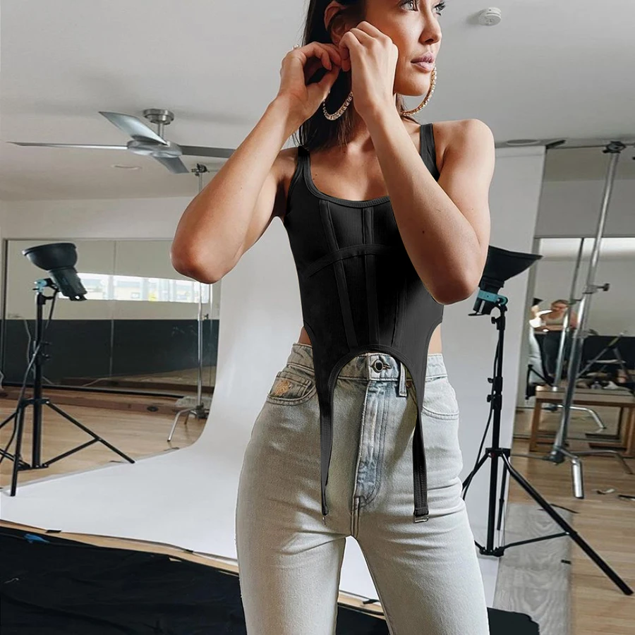 

Nibber K21L00257 2021 New Vest irregular backless solid color ladies vest sexy charming club party crop top