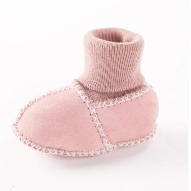 
Fashion newborn soft sole plush warm baby shoe genuine sheepskin baby sock shoes boot 