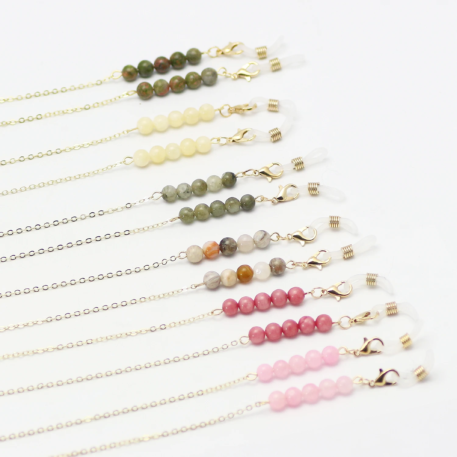 

Gattara Wholesale Gold Plated Beads Glasses Chains for Women Metal Sunglasses Cord Sunglasses Necklace