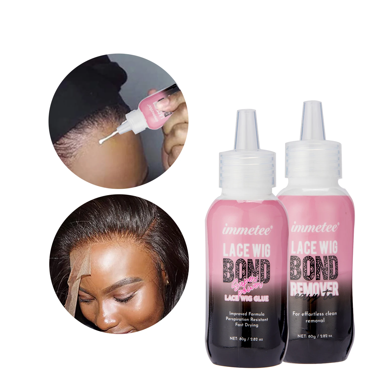 

IMMETEE Lace Glue Waterproof Strong Hold Wig Glue And Remover Set Private Label Wig Glue