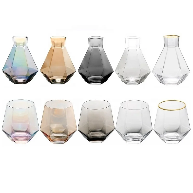 

Amazon Hot sale Crystal Drinking glass water Pitcher Tray sets